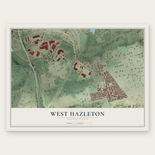 West Hazleton, Pennsylvania map print, the full design