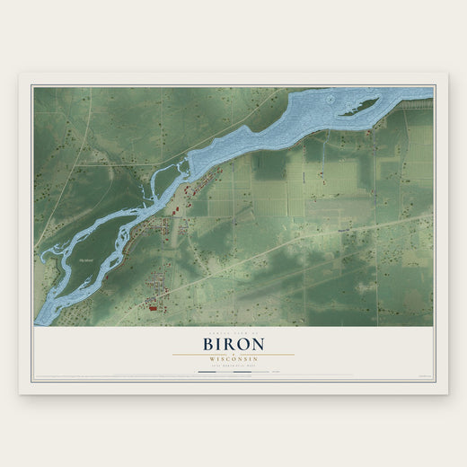 Biron, Wisconsin map print, the full design