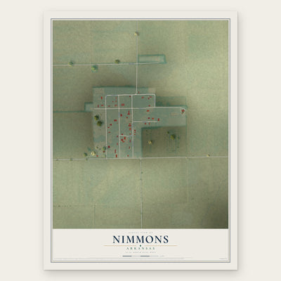 Nimmons, Arkansas map print, the full design