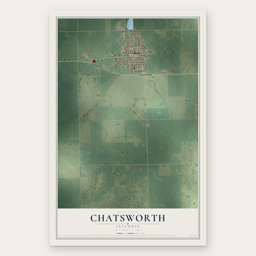 Chatsworth, Illinois map print, the full design