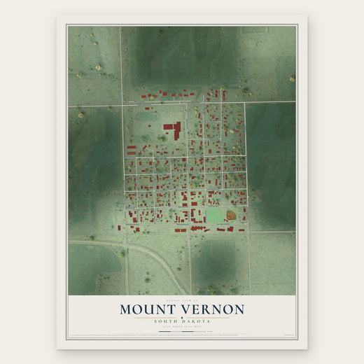 Mount Vernon, South Dakota map print, the full design
