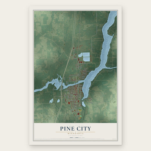 Pine City, Minnesota map print, the full design
