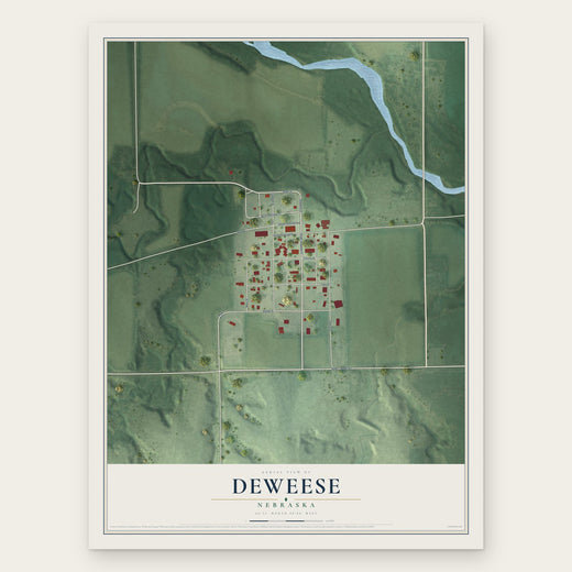 Deweese, Nebraska map print, the full design