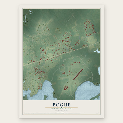 Bogue, North Carolina map print, the full design