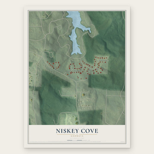 Niskey Cove, Georgia map print, the full design