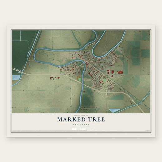 Marked Tree, Arkansas map print, the full design