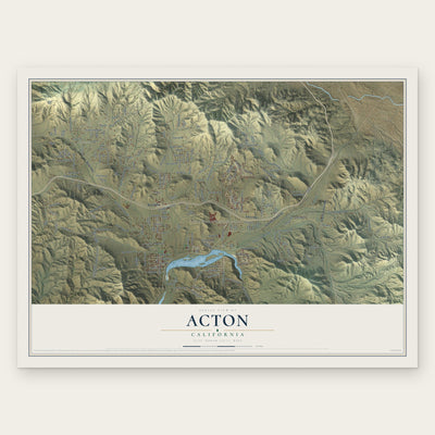 Acton, California map print, the full design