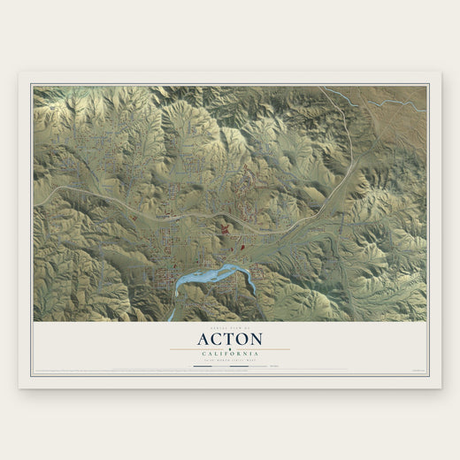 Acton, California map print, the full design