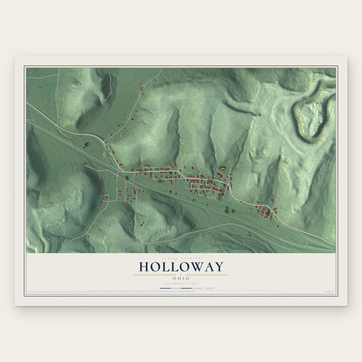 Holloway, Ohio map print, the full design