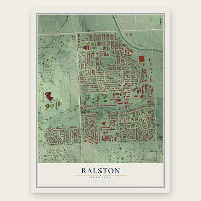 Ralston, Nebraska map print, the full design