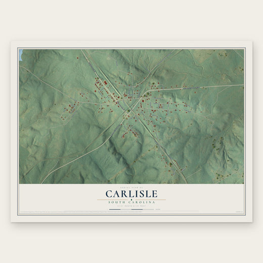 Carlisle, South Carolina map print, the full design