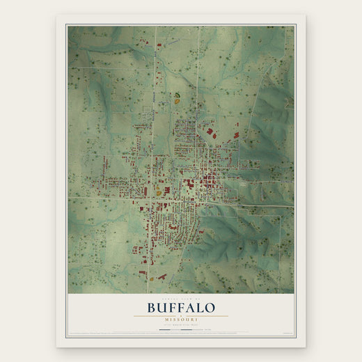 Buffalo, Missouri map print, the full design