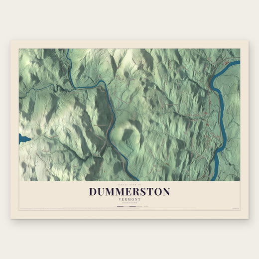 Dummerston, Vermont map print, the full design