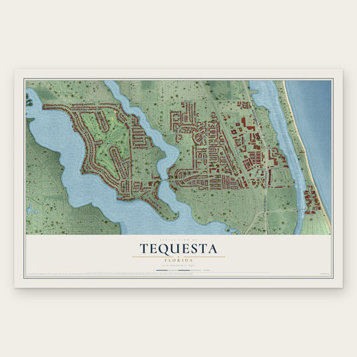 Tequesta, Florida map print, the full design