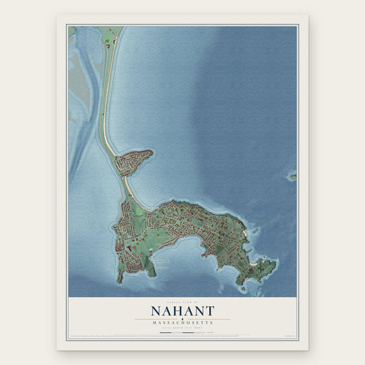 Nahant, Massachusetts map print, the full design