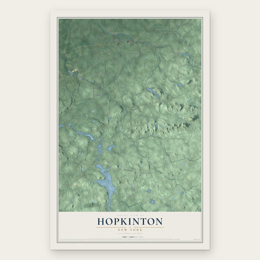 Hopkinton, New York map print, the full design