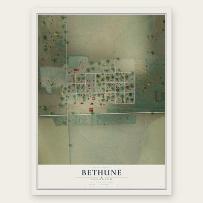 Bethune, Colorado map print, the full design