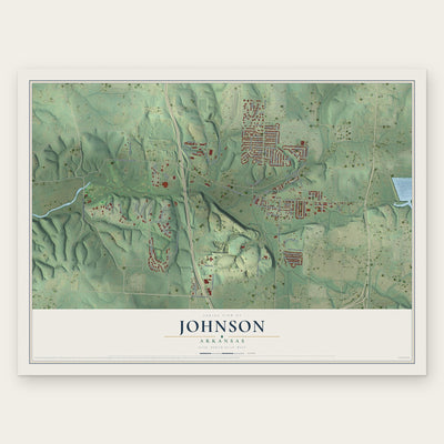 Johnson, Arkansas map print, the full design