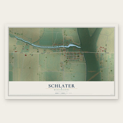 Schlater, Mississippi map print, the full design