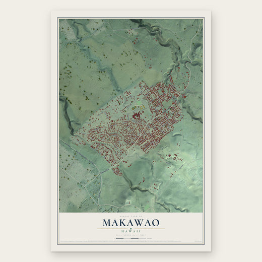 Makawao, Hawaii map print, the full design