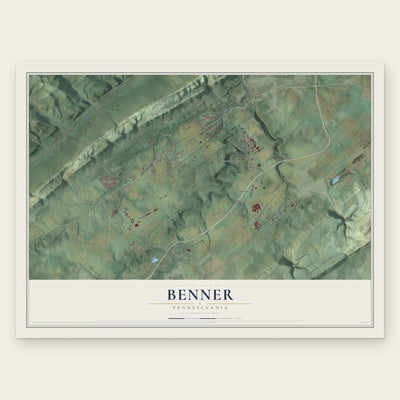 Benner, Pennsylvania map print, the full design