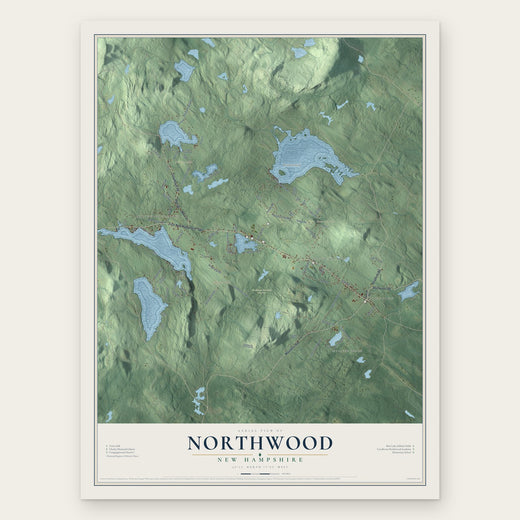 Northwood, New Hampshire map print, the full design