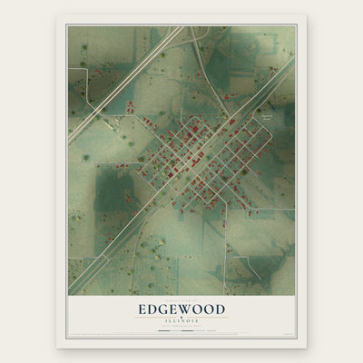 Edgewood, Illinois map print, the full design