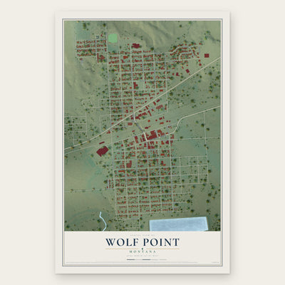 Wolf Point, Montana map print, the full design