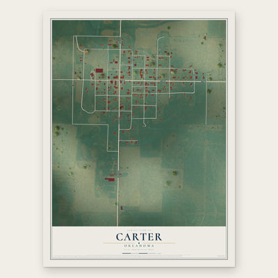 Carter, Oklahoma map print, the full design