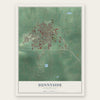 Sunnyside, Washington map print, the full design