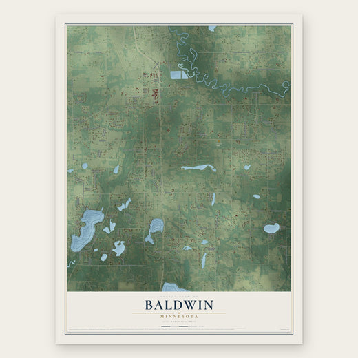 Baldwin, Minnesota map print, the full design