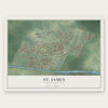 St. James, North Carolina map print, the full design