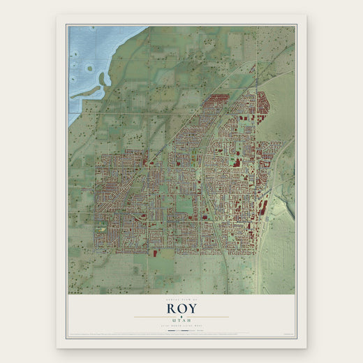 Roy, Utah map print, the full design