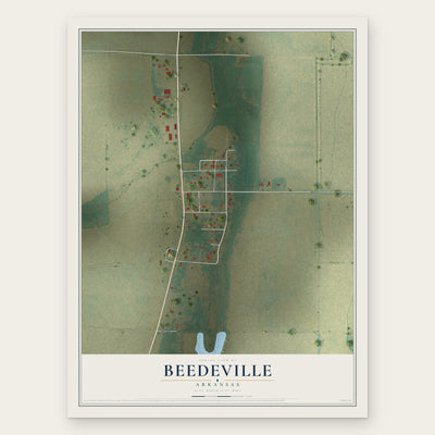 Beedeville, Arkansas map print, the full design