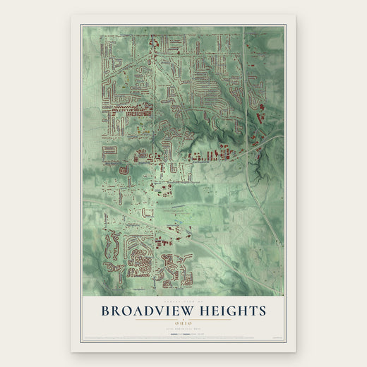 Broadview Heights, Ohio map print, the full design
