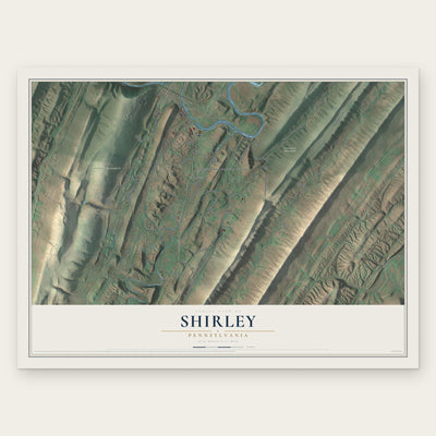 Shirley, Pennsylvania map print, the full design