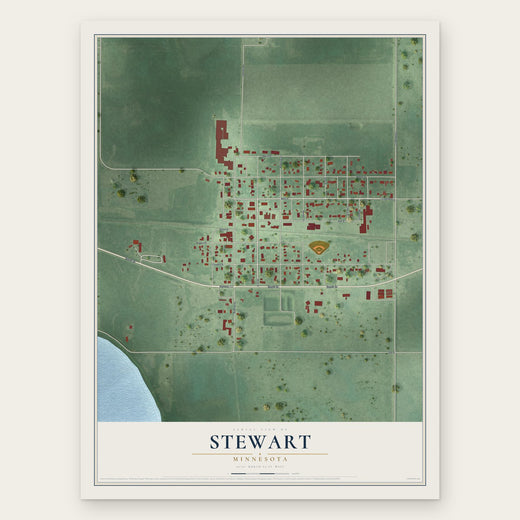 Stewart, Minnesota map print, the full design