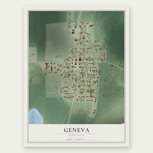 Geneva, Minnesota map print, the full design