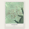 Hanover, Indiana map print, the full design