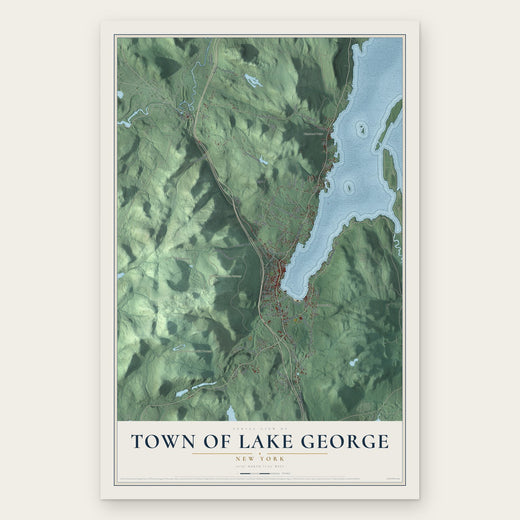 Town of Lake George, New York map print, the full design