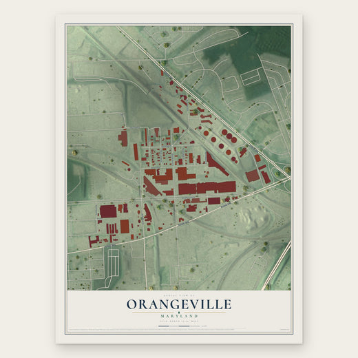 Orangeville, Maryland map print, the full design
