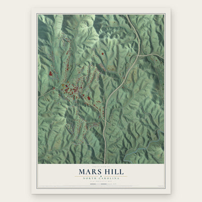 Mars Hill, North Carolina map print, the full design