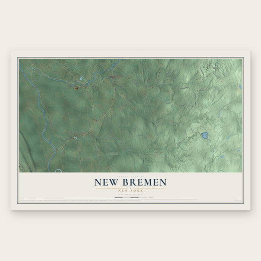 New Bremen, New York map print, the full design