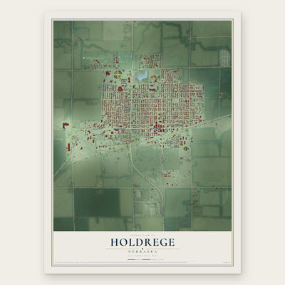 Holdrege, Nebraska map print, the full design