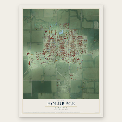 Holdrege, Nebraska map print, the full design