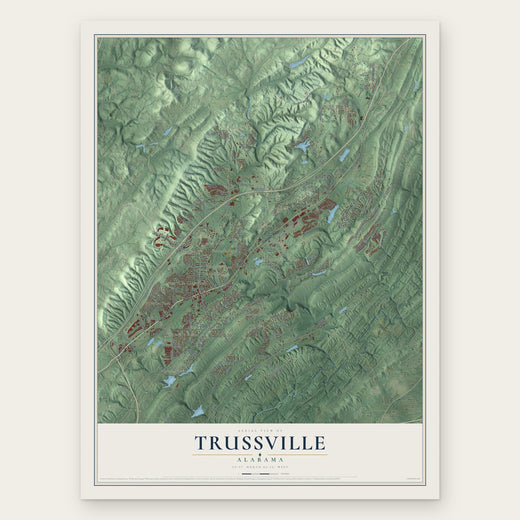 Trussville, Alabama map print, the full design