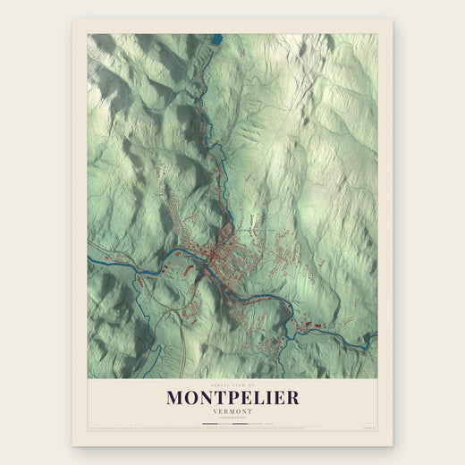 Montpelier, Vermont map print, the full design