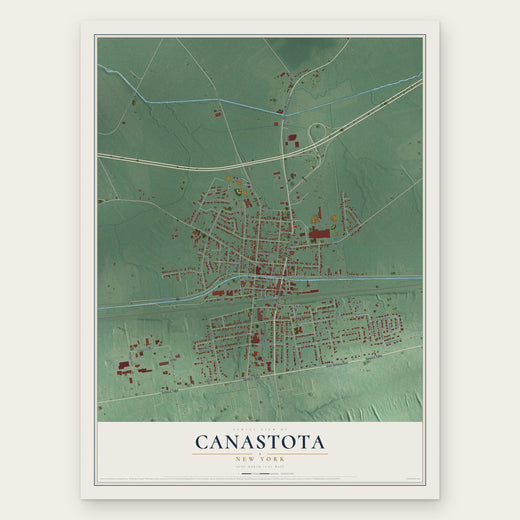 Canastota, New York map print, the full design