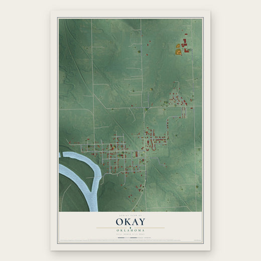 Okay, Oklahoma map print, the full design