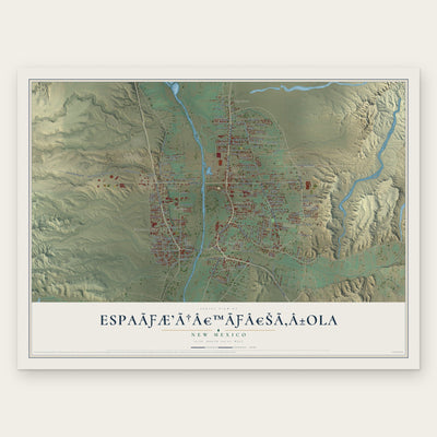 Española, New Mexico map print, the full design